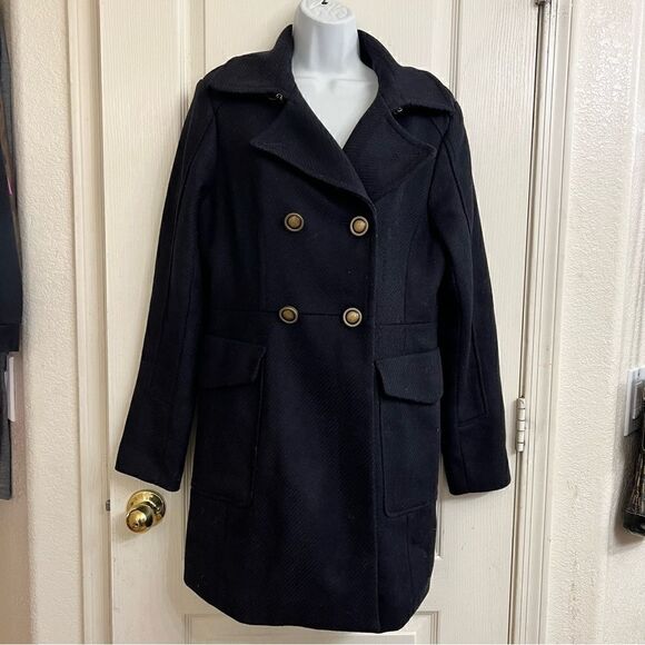 Gap Womens Navy Pea coat with pockets Size Medium - Picture 3 of 16